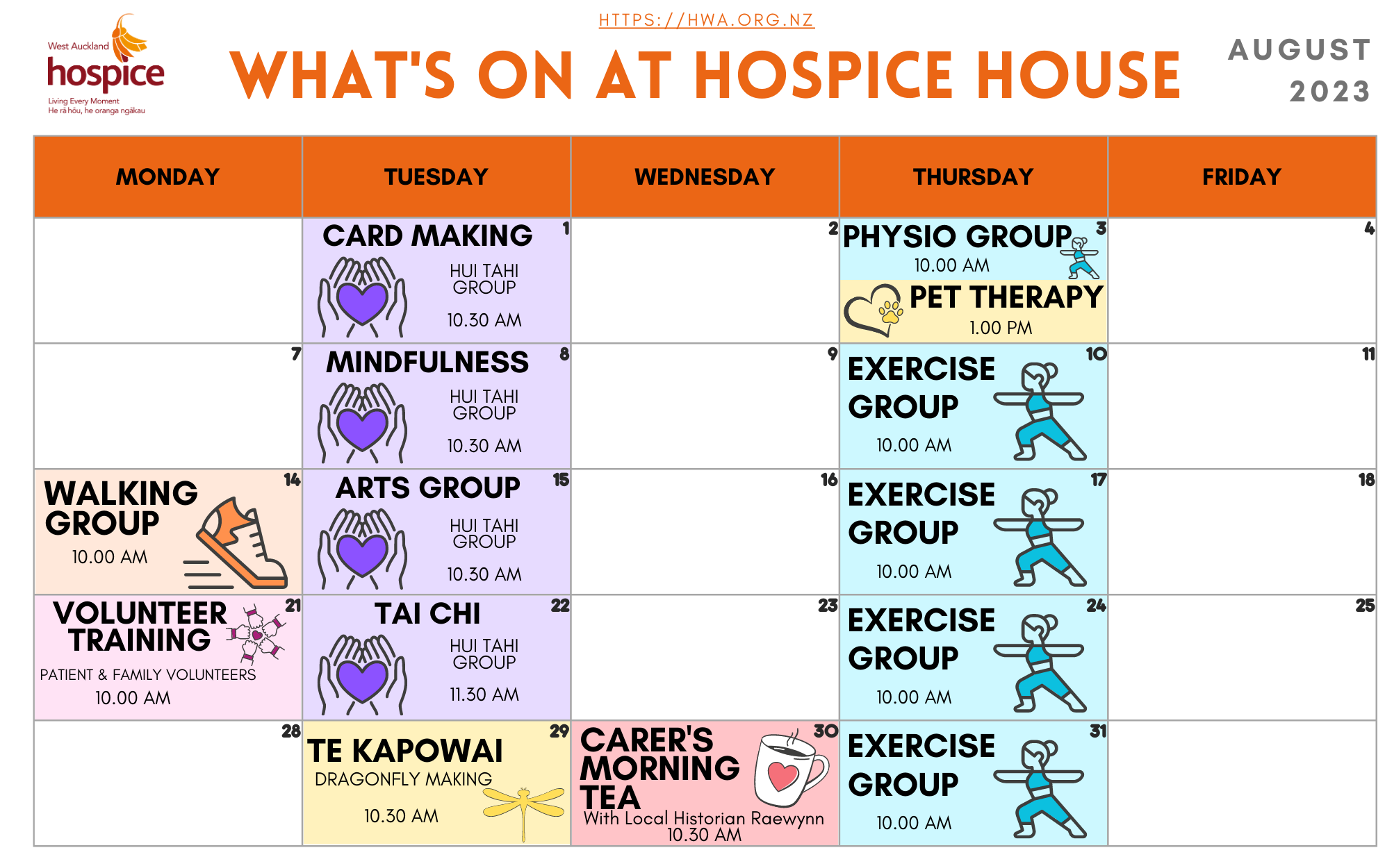 August Hospice Hub programmes